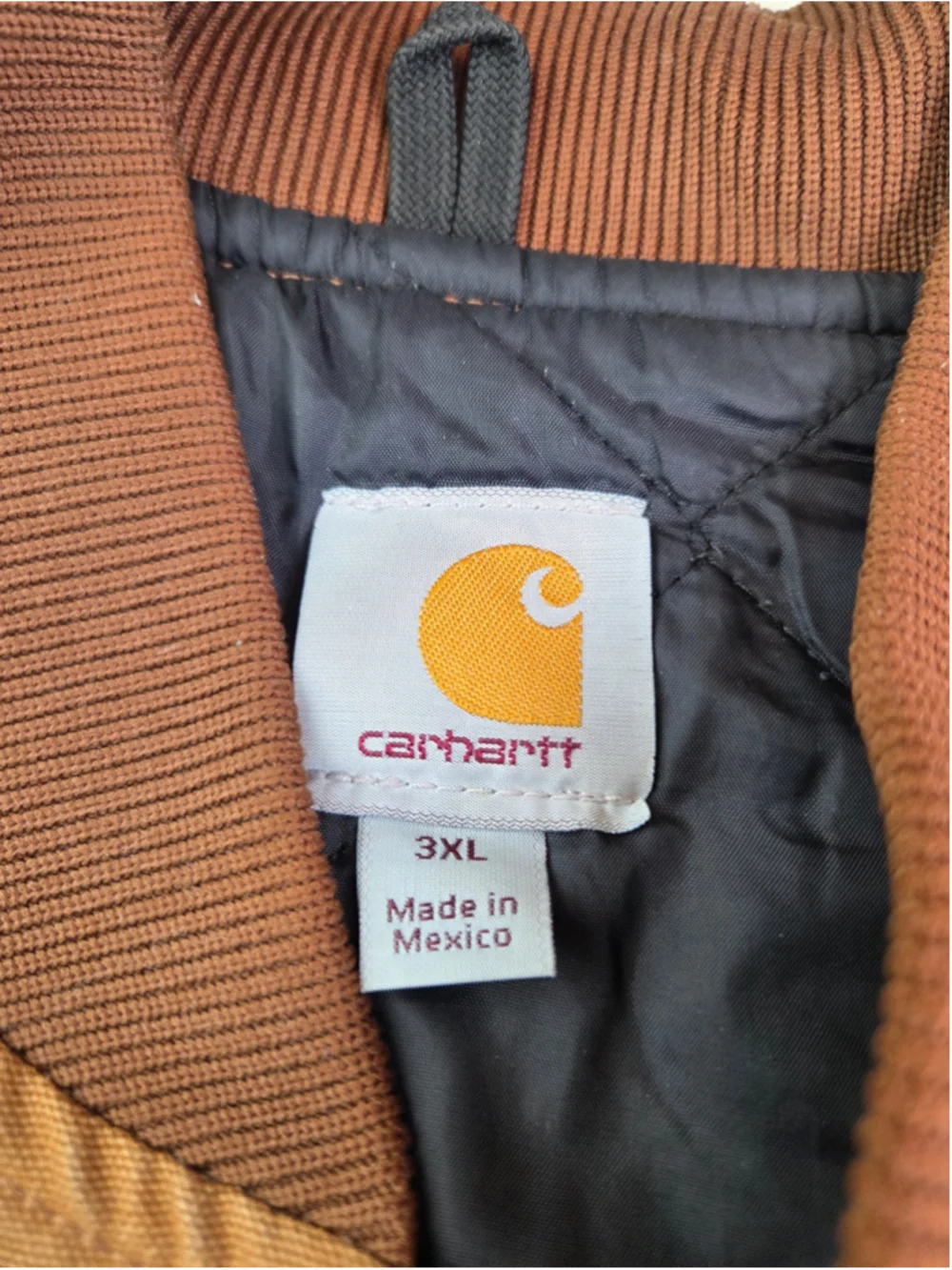 Men's Carhartt Vest 3XL Brown Black Quilted Lined Workwear #1679
